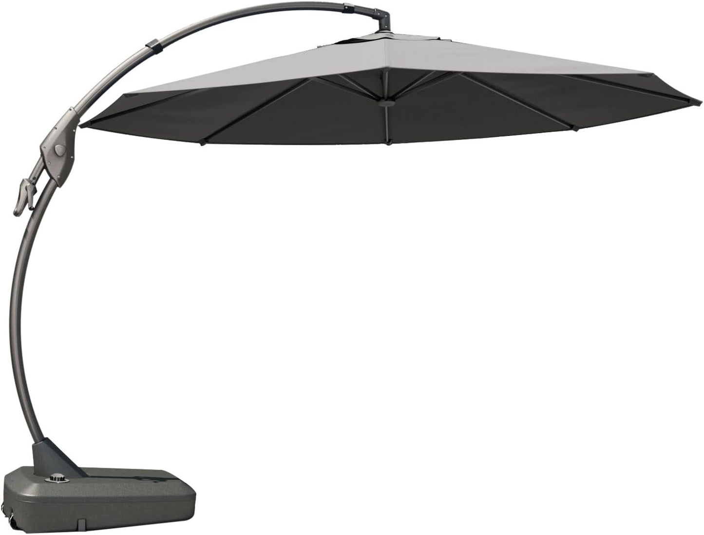 12FT Outdoor Offset Cantilever Umbrella with Base Champagne
