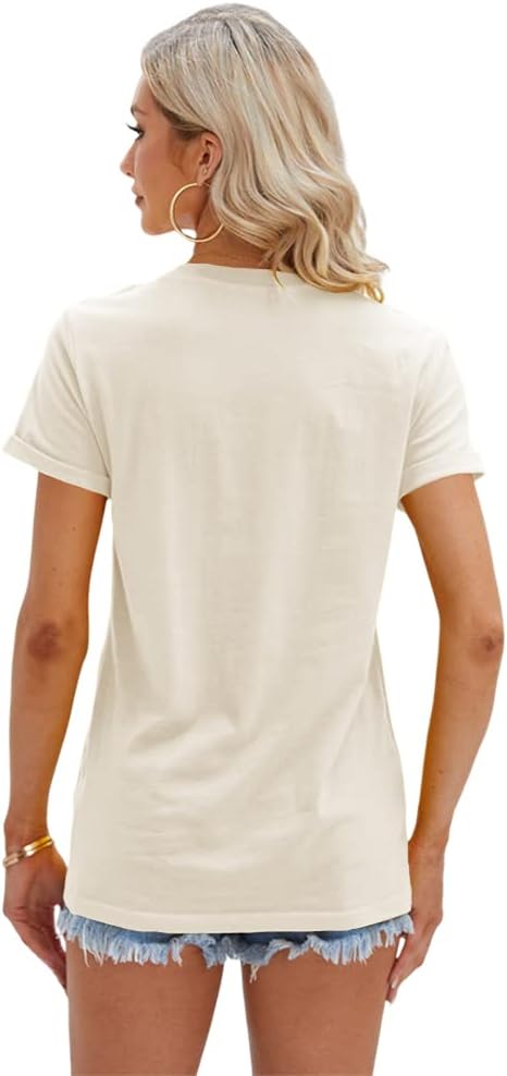 Women's T Shirts Short Sleeve Tees Sunflower Graphic Loose Summer Tops