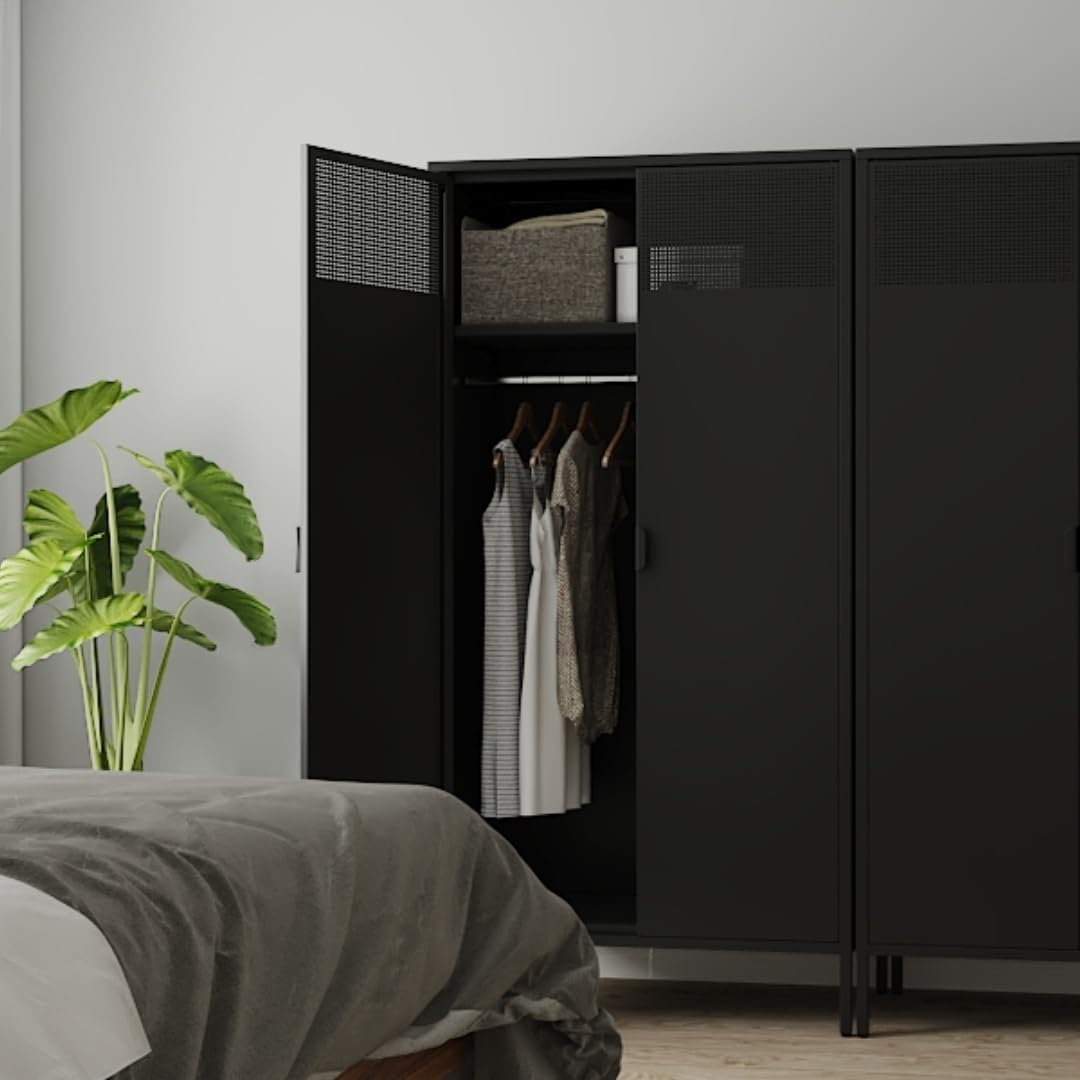 2 Door Storage Sideboard Metal Storage Cabinet with 2 Adjustable Shelf