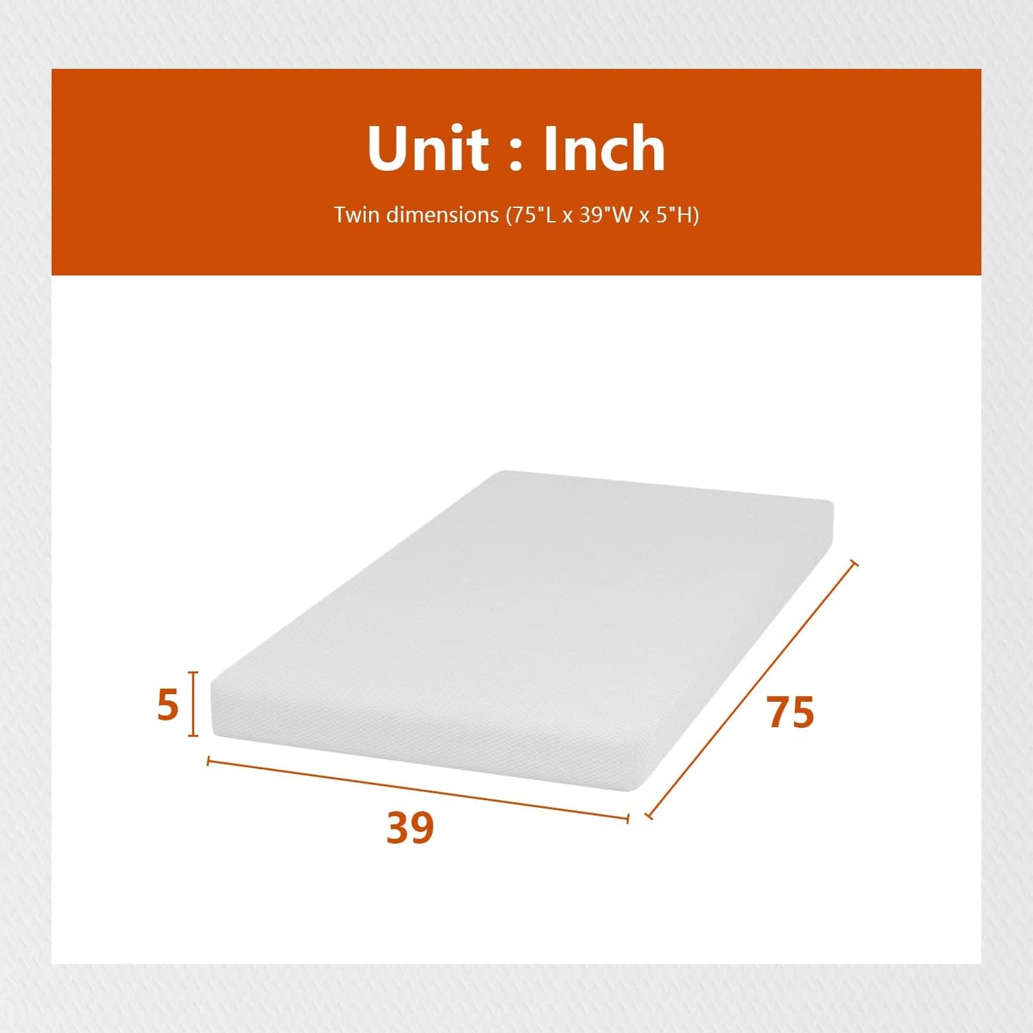 Twin 6 Inch Gel Memory Foam Mattress in a Box Medium Firm