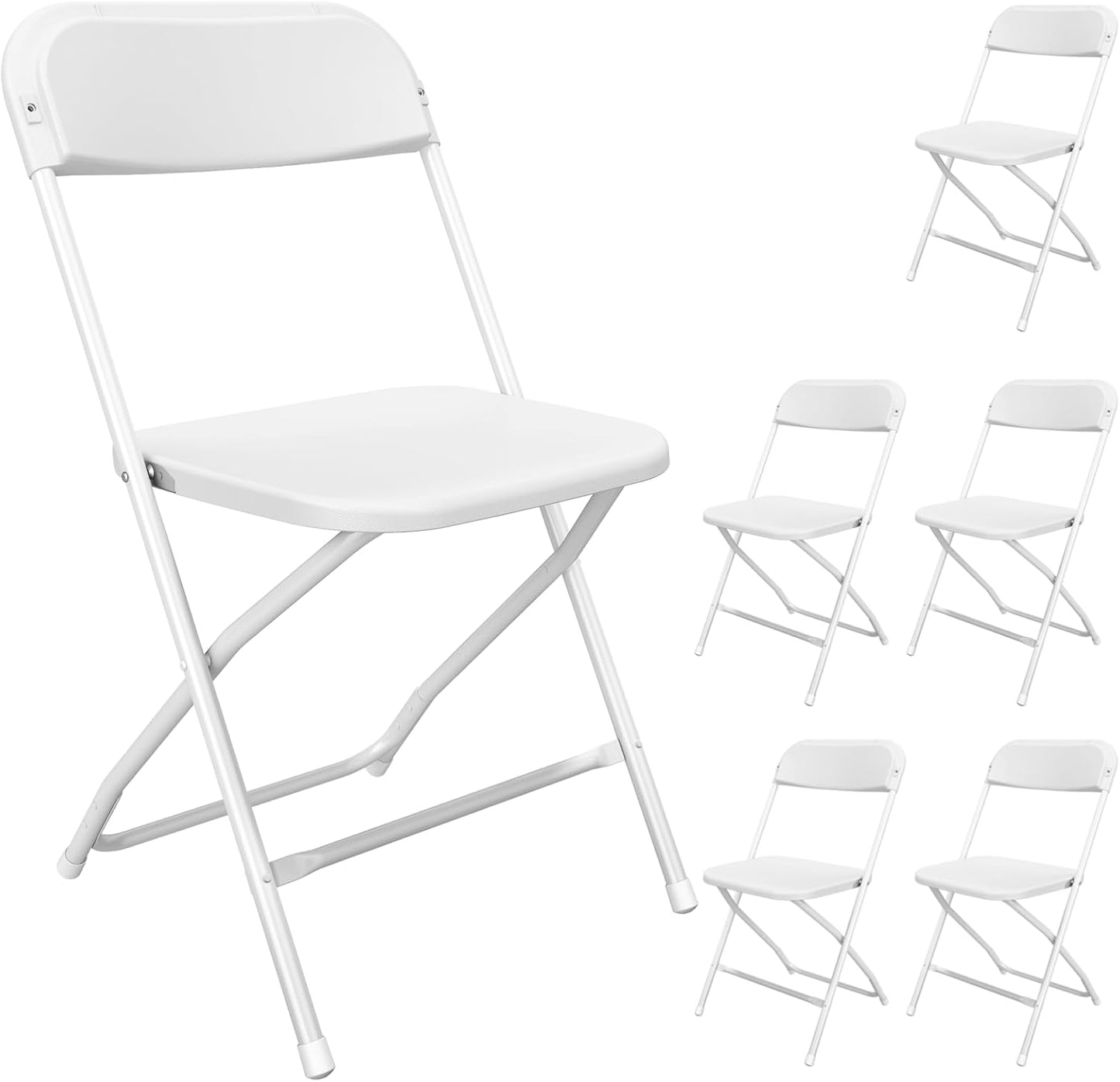10 Pack White Folding Chairs Portable Party Chairs