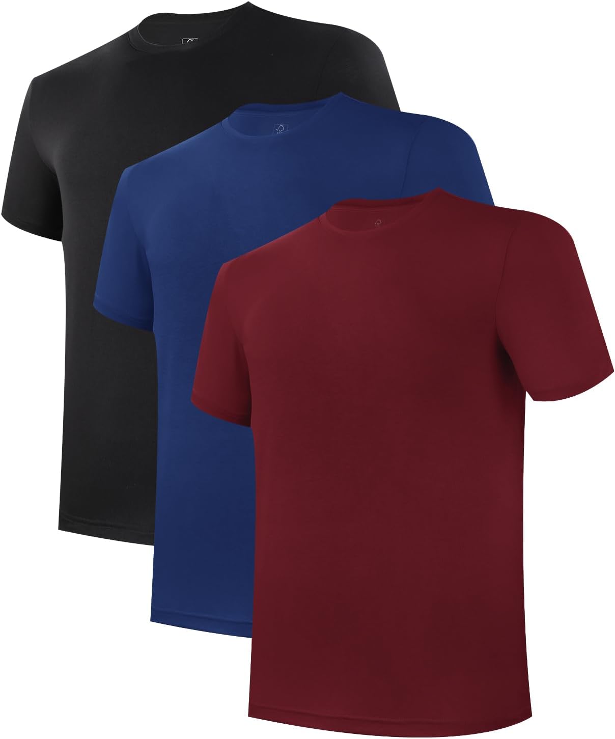 Men's Undershirt Moisture-Wicking T-Shirts Stretch Crewneck Soft Tees for Men,3 Pack