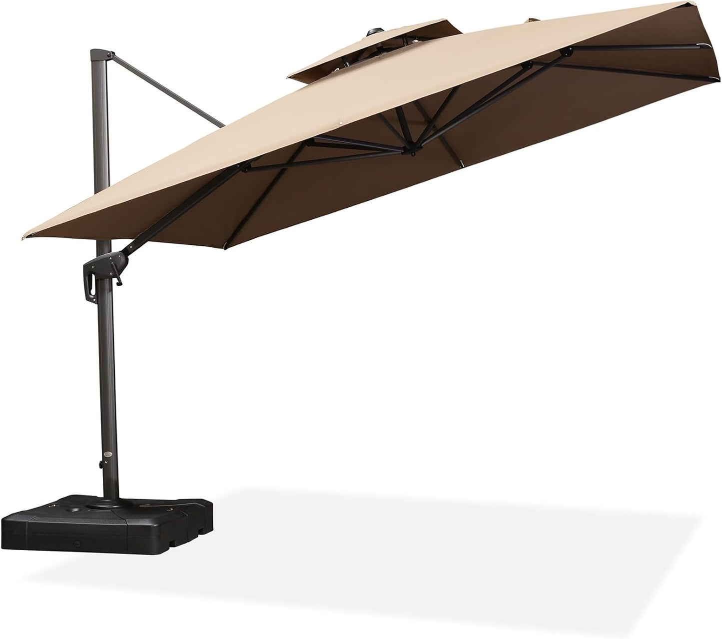 12ft Patio Umbrella with Base Large Outdoor Square Umbrella