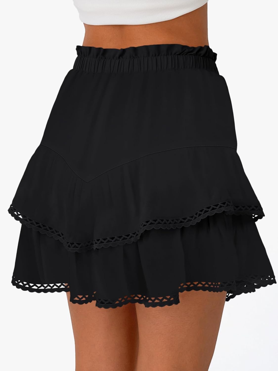 Womens Skorts Summer Casual Boho Flowy Shorts High Waist Mini Skirts