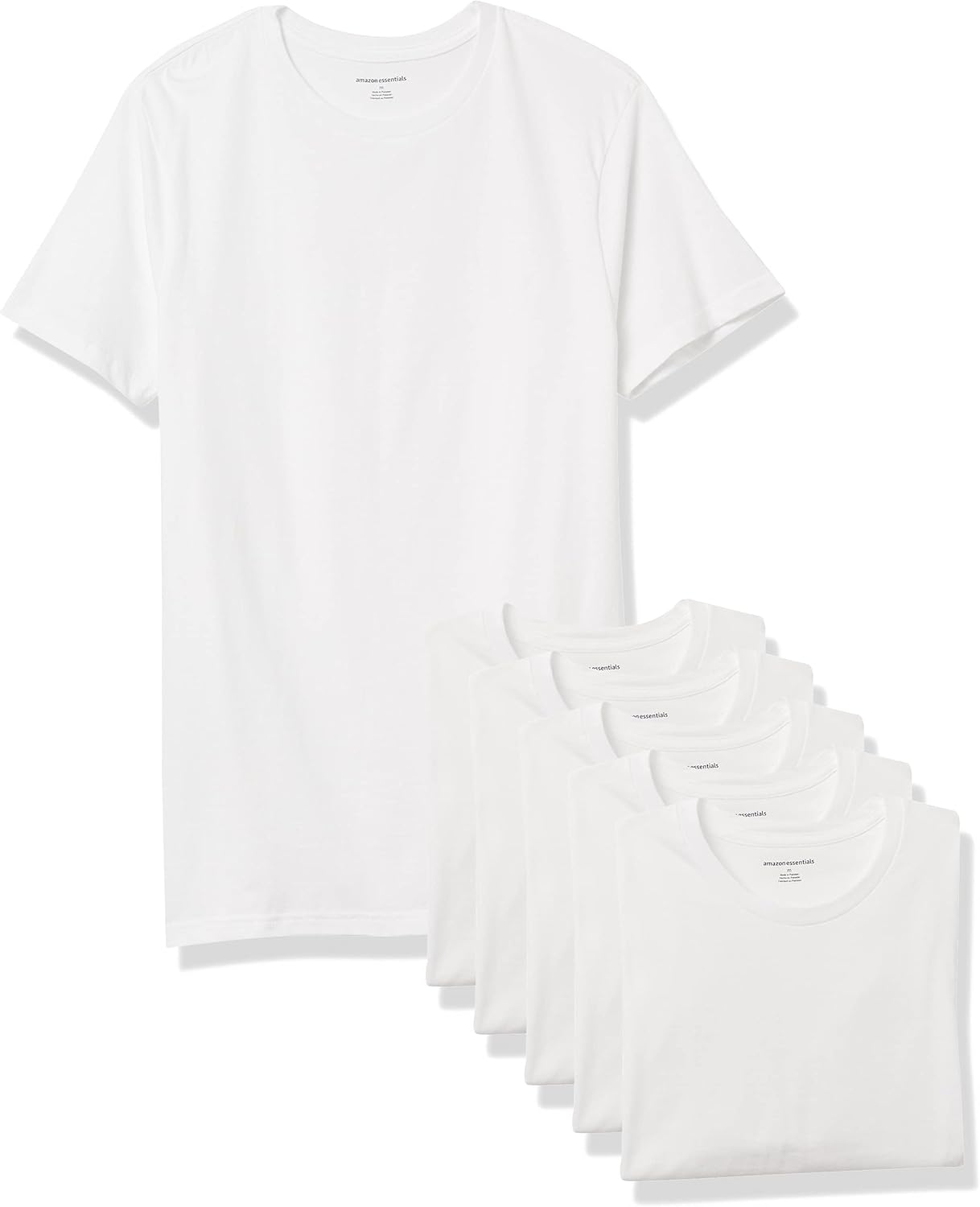 Men's Cotton Crew Neck T-Shirts, Versatile Soft Basics, Pack of 6