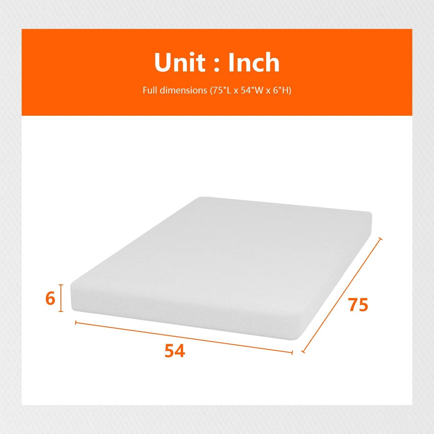 Twin 6 Inch Gel Memory Foam Mattress in a Box Medium Firm