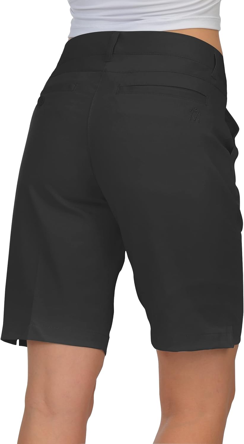 Womens Golf Shorts Lightweight Stretch Relaxed Fit Knee Length Ladies Bermuda Shorts