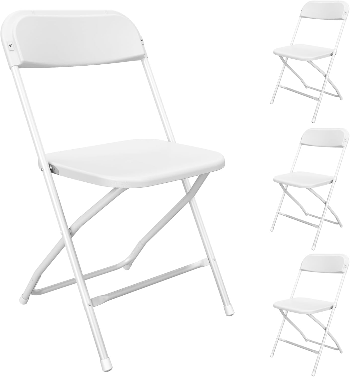 10 Pack White Folding Chairs Portable Party Chairs