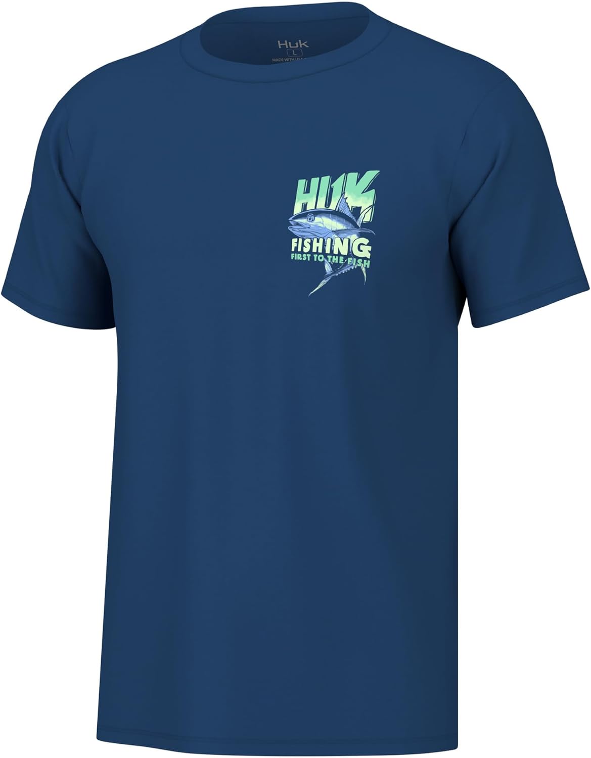 Men Fishing Graphic Tee Performance Short Sleeve Quick-Dry