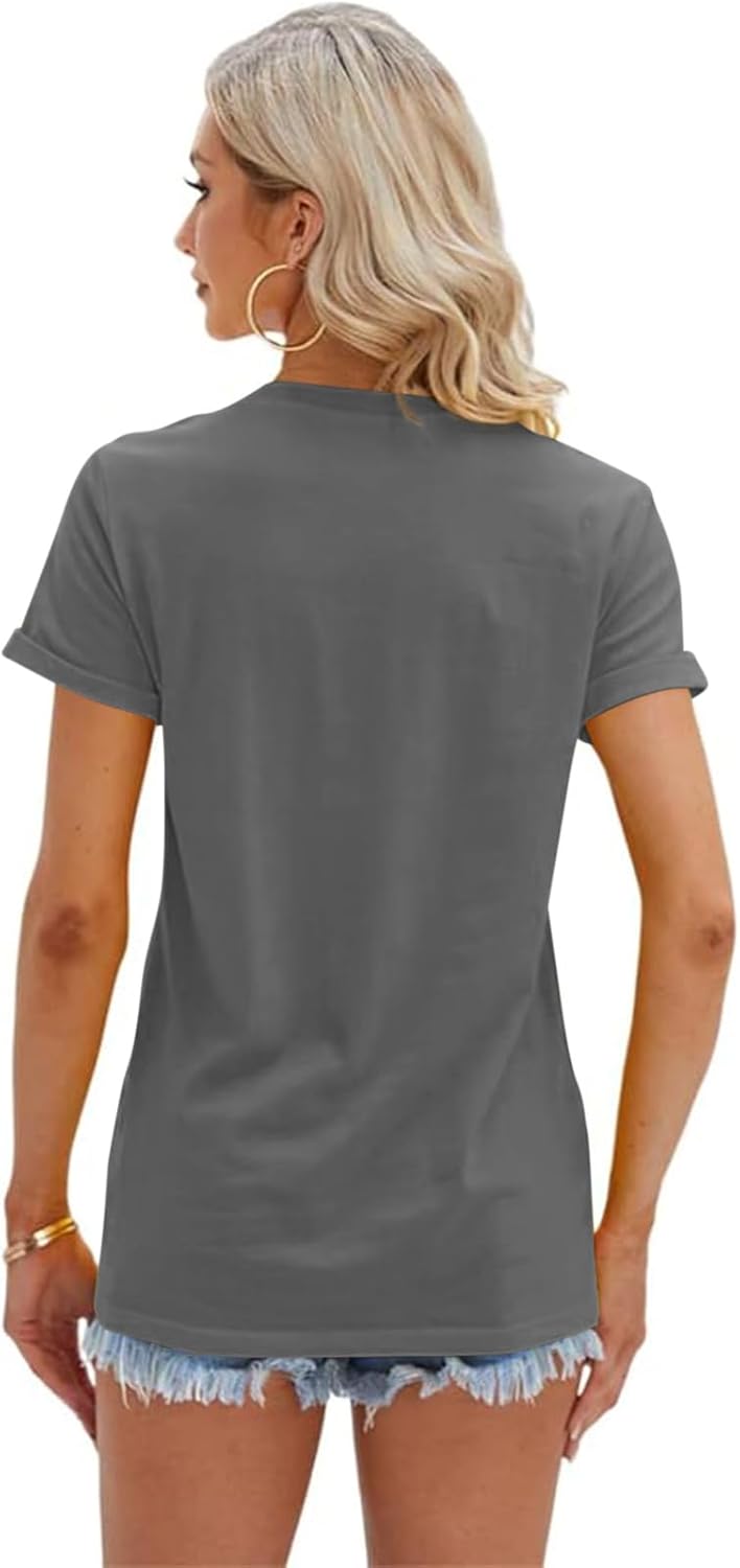 Women's T Shirts Short Sleeve Tees Sunflower Graphic Loose Summer Tops
