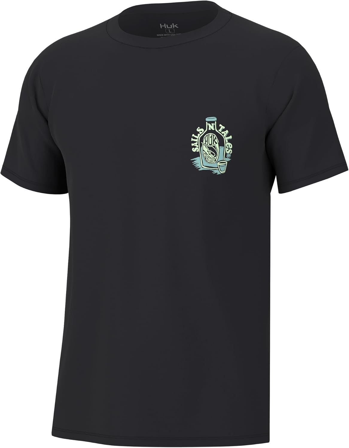 Men Fishing Graphic Tee Performance Short Sleeve Quick-Dry