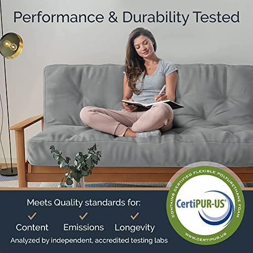 10 Inch Full Size Memory Foam Futon Mattress Mineral Blue