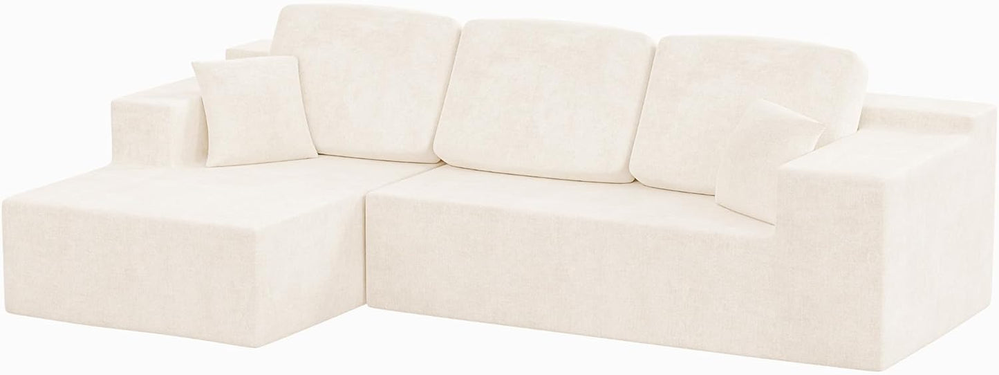 108" Modular Sectional Sofa Boneless Couch with L-Shape Chaise