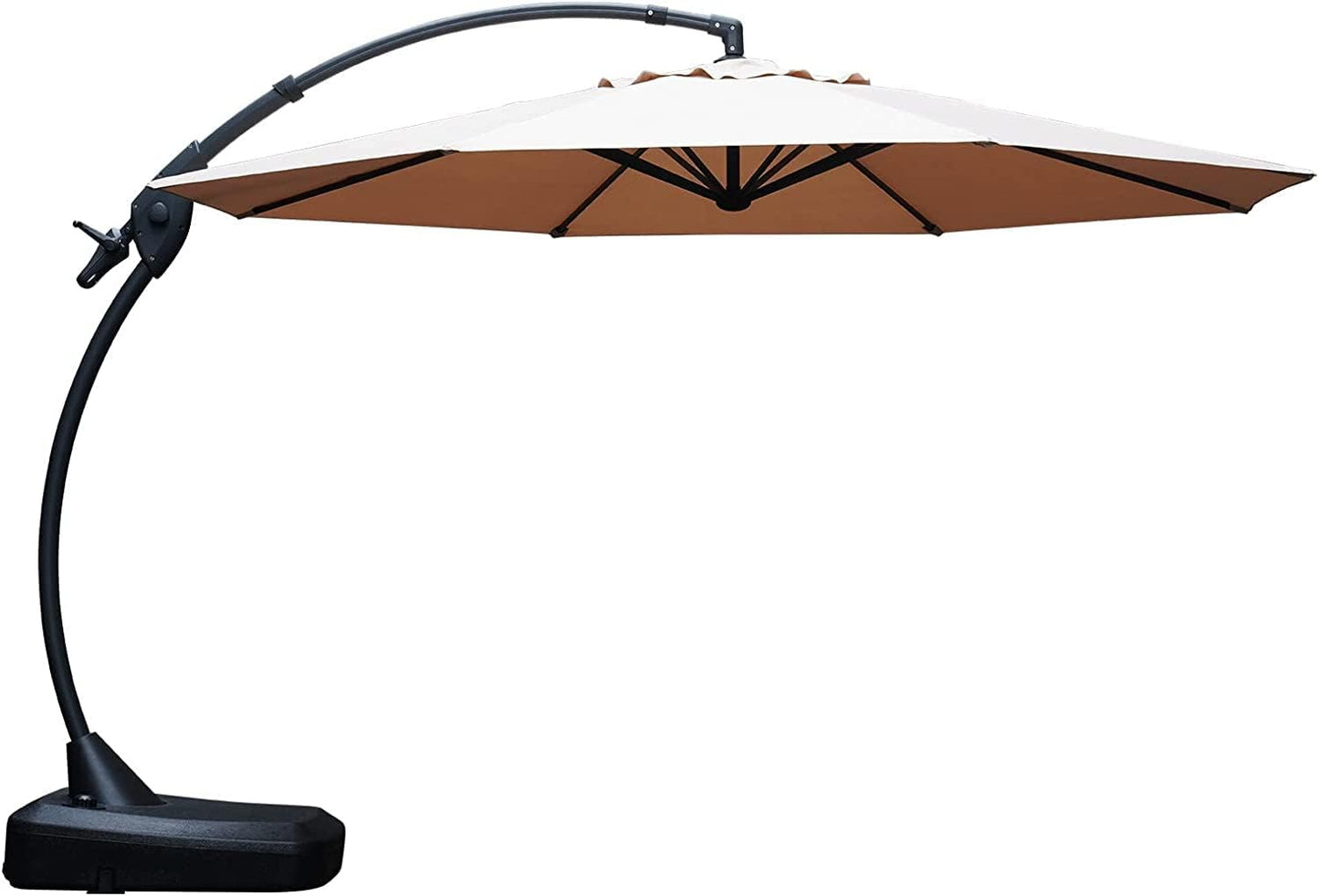 12FT Outdoor Offset Cantilever Umbrella with Base Champagne