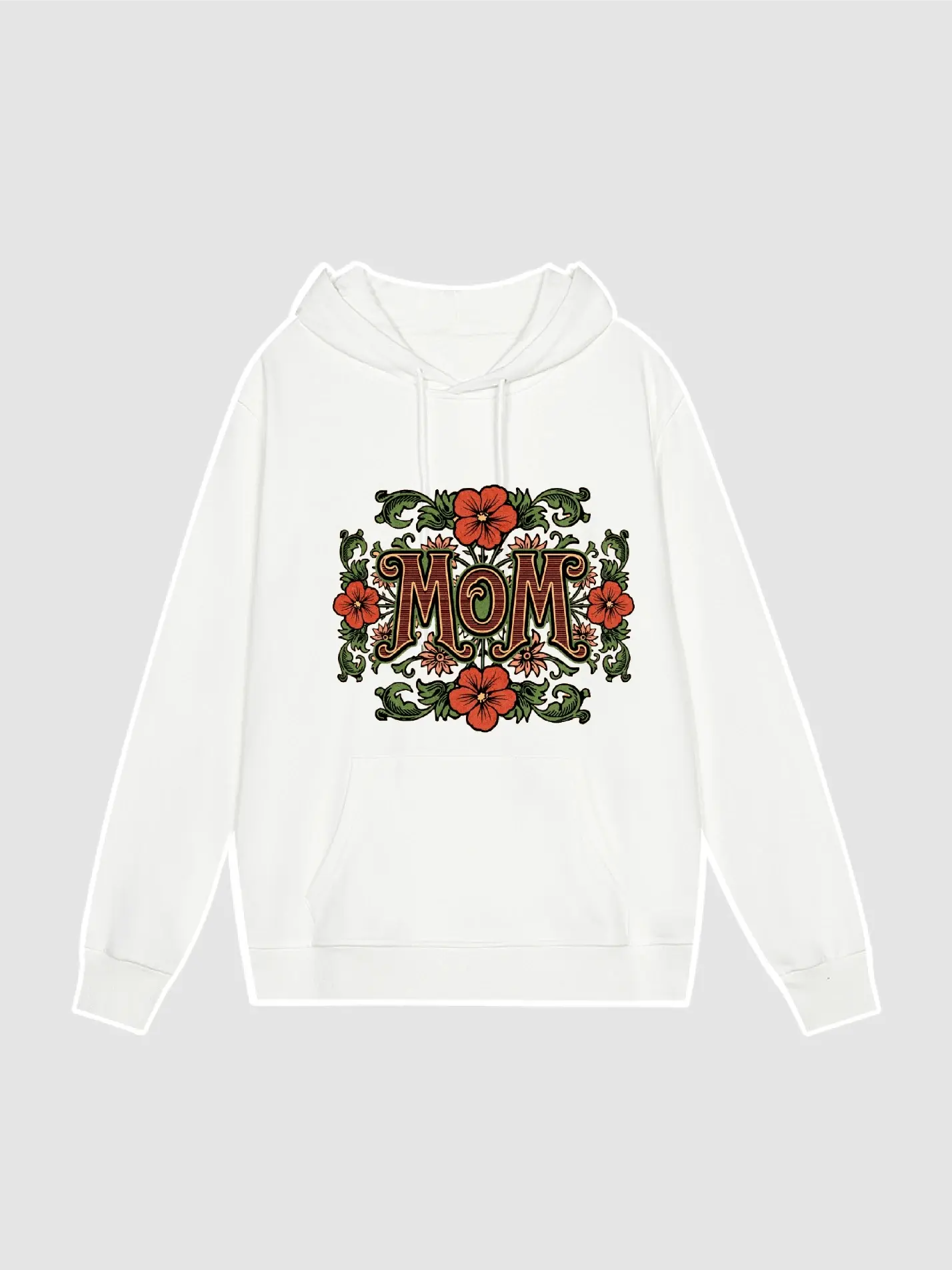 Retro Floral Graphic Hoodie For Mom