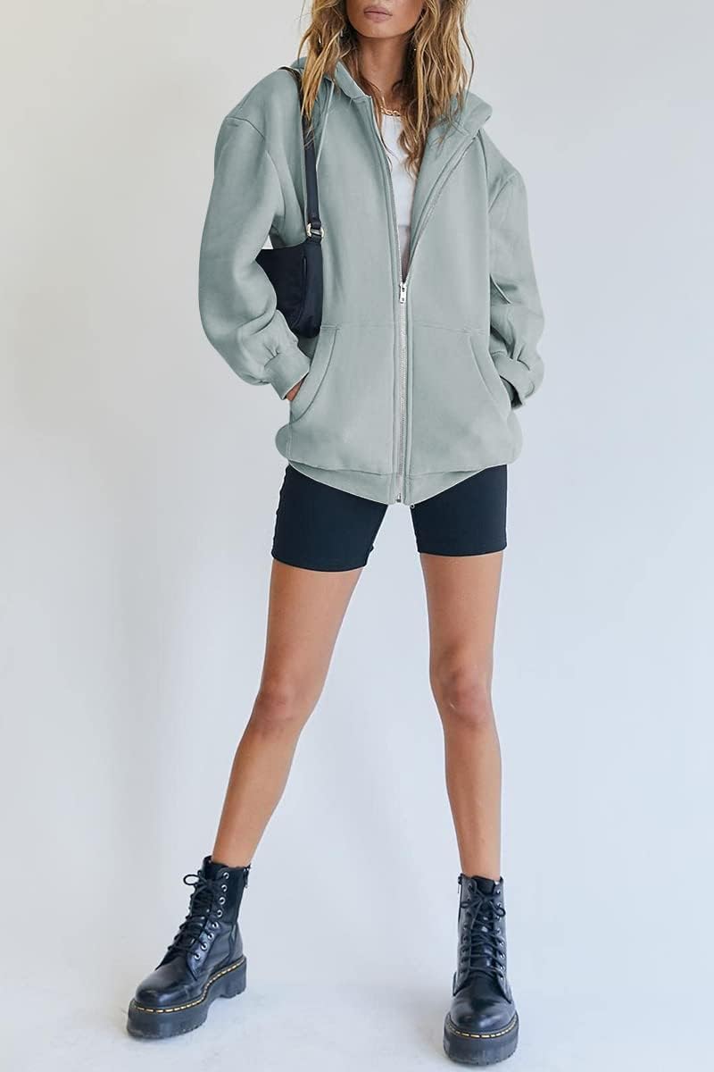 Womens Zip Up Hoodies Long Sleeve Fall Oversized Sweatshirts