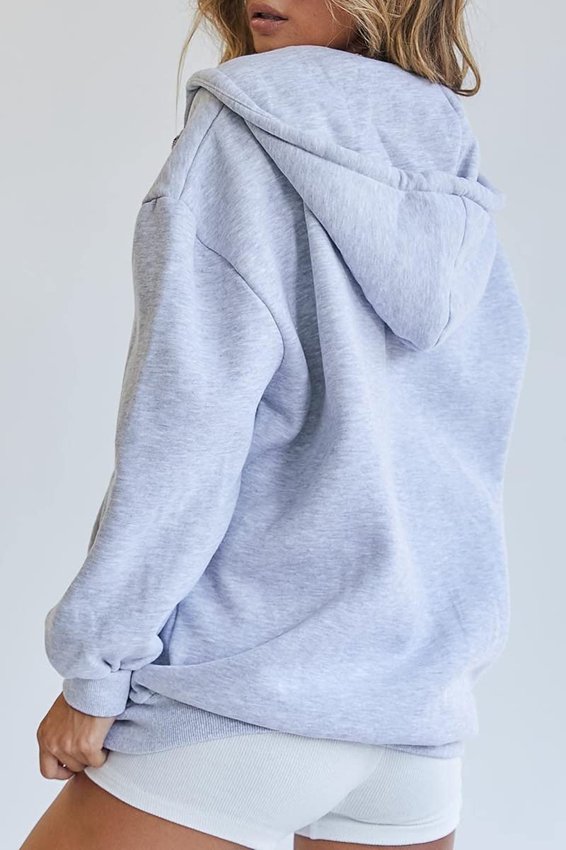 Womens Zip Up Hoodies Long Sleeve Fall Oversized Sweatshirts