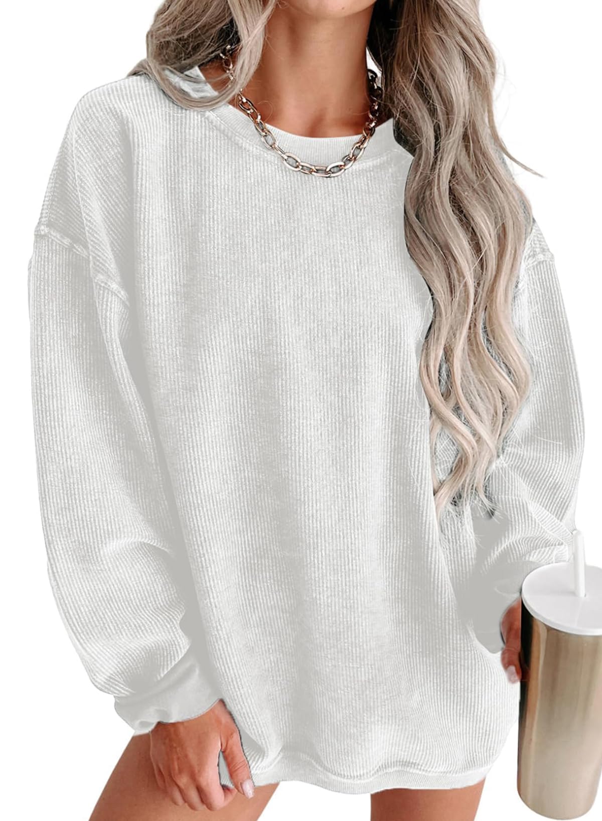 Women Casual Oversized Long Sleeve Crewneck Sweatshirts