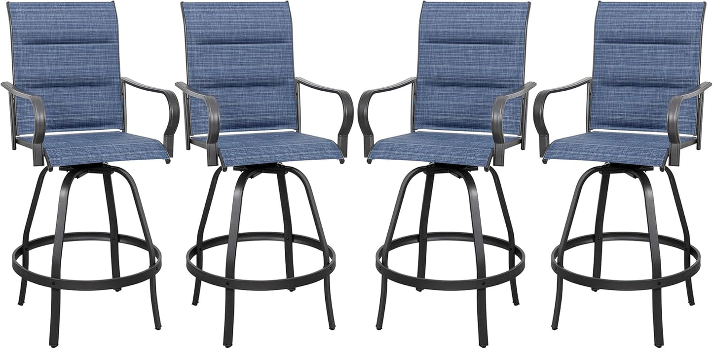 2 Piece Outdoor Patio Swivel Bar Chairs