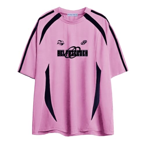 Oversized T Shirt Men 90s Shirt Unisex Streetwear Contrast Color Graphic Tees