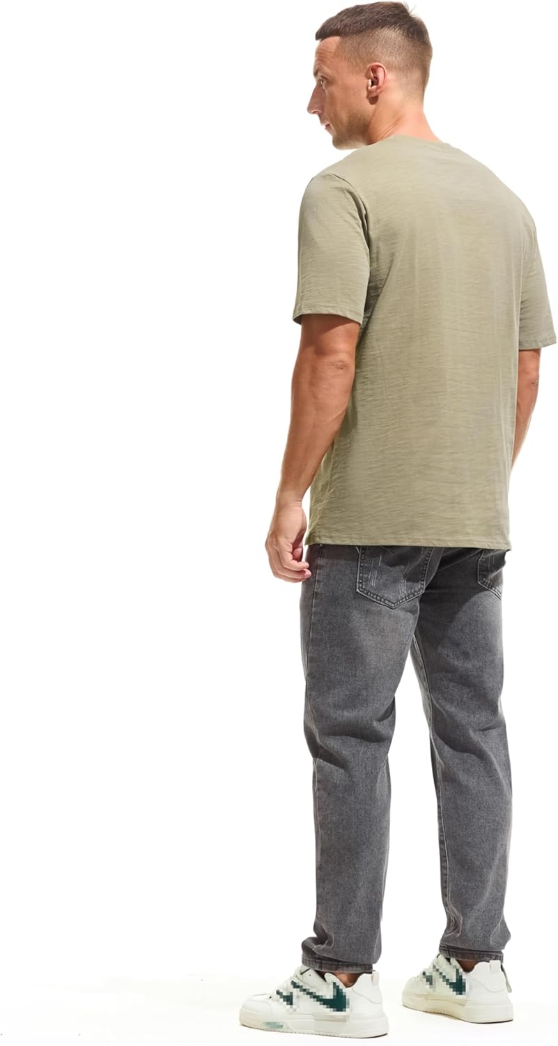 Cotton Loose Fit Thick T-Shirt Heavy Weight Crewneck Tees for Men