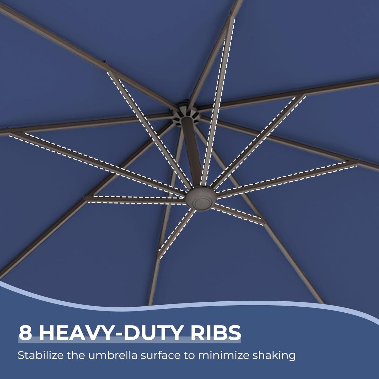12FT Outdoor Offset Cantilever Umbrella with Base Champagne