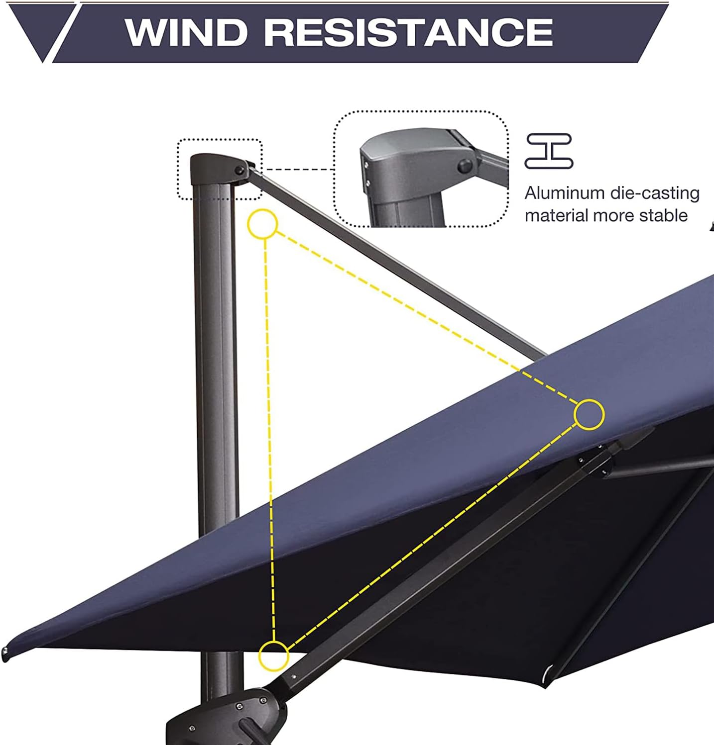 12ft Patio Umbrella with Base Large Outdoor Square Umbrella