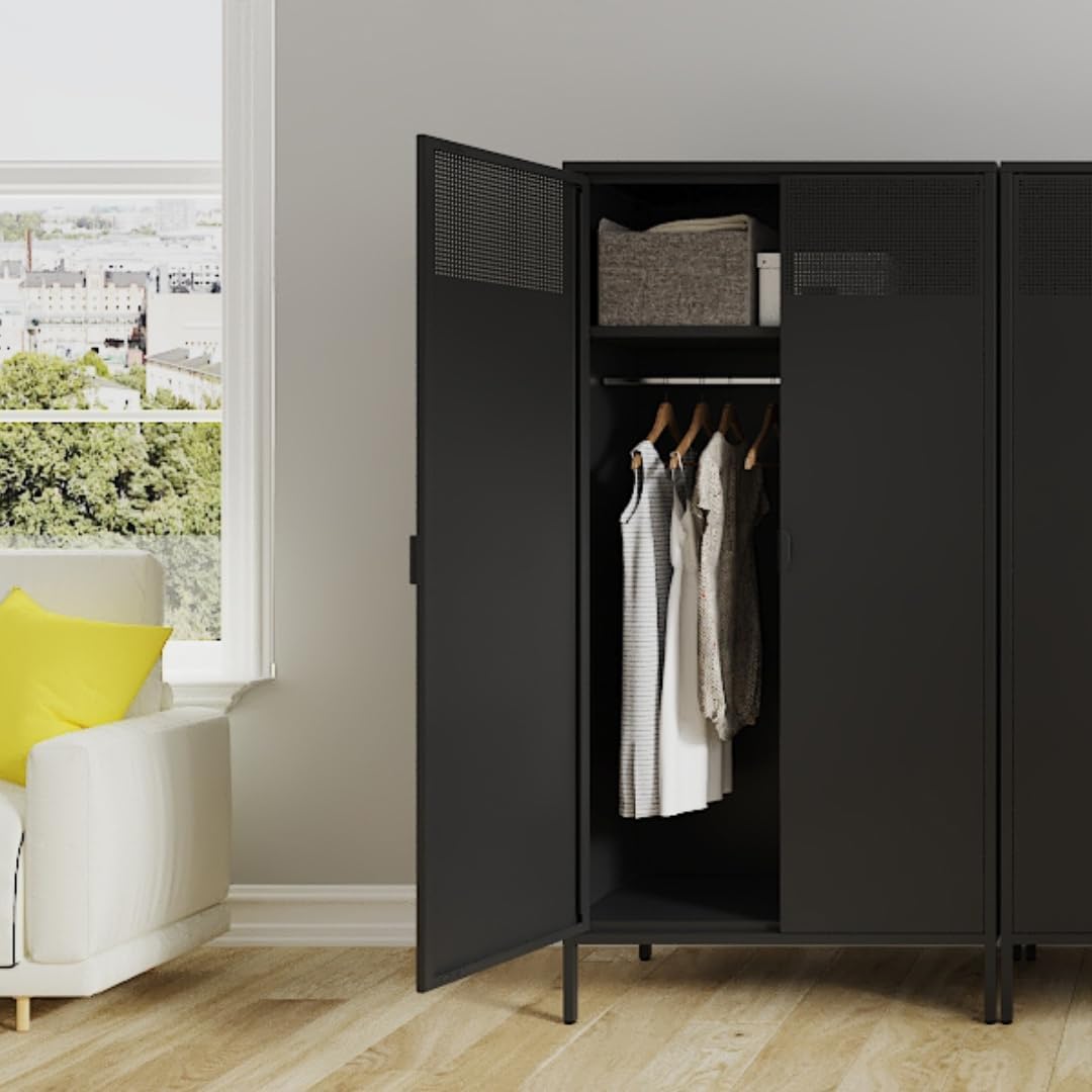 2 Door Storage Sideboard Metal Storage Cabinet with 2 Adjustable Shelf
