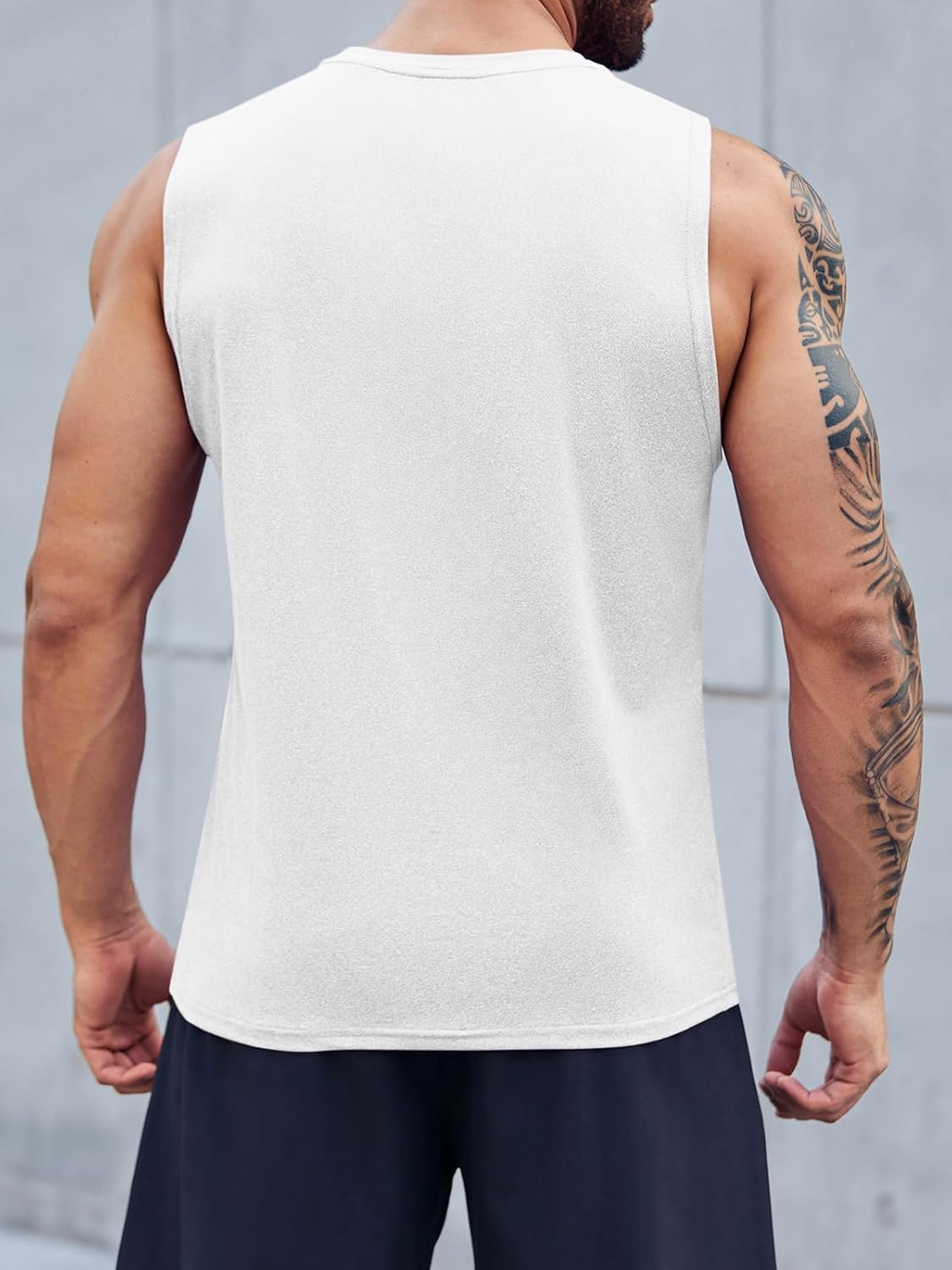 Men's Sleeveless Tank Tops Crewneck Solid Loose Fit Shirt