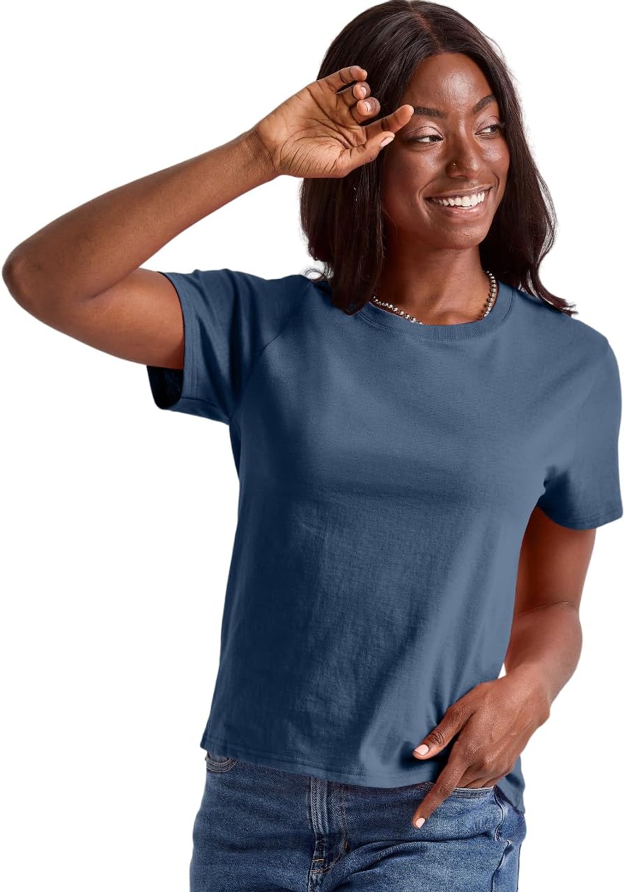 Cotton Crewneck Tee, Classic Fit T-Shirt for Women