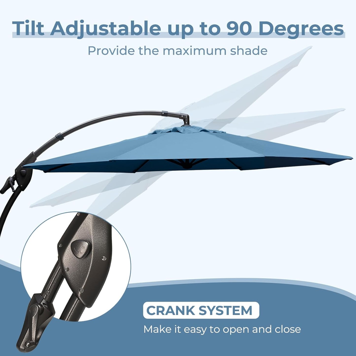 12FT Outdoor Offset Cantilever Umbrella with Base Champagne