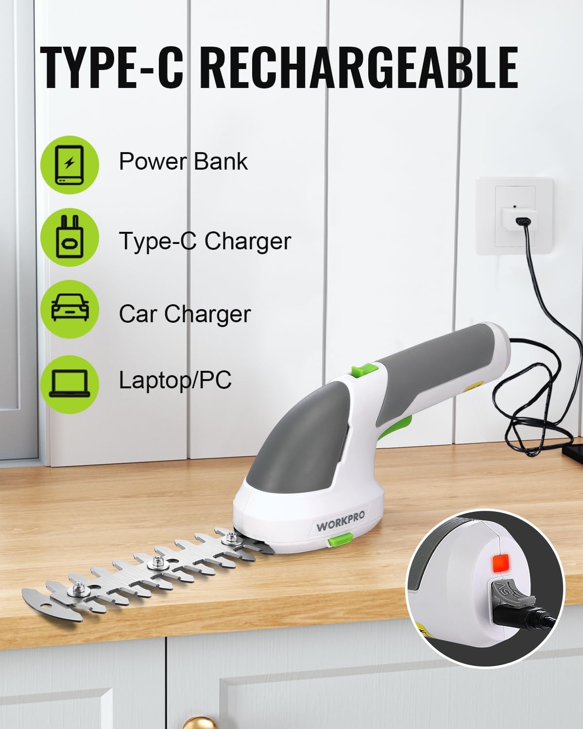 WORKPRO Cordless Grass Shear & Shrubbery Trimmer