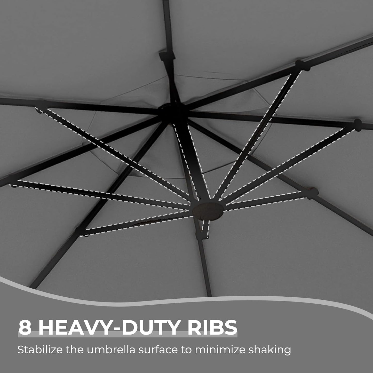 12FT Outdoor Offset Cantilever Umbrella with Base Champagne