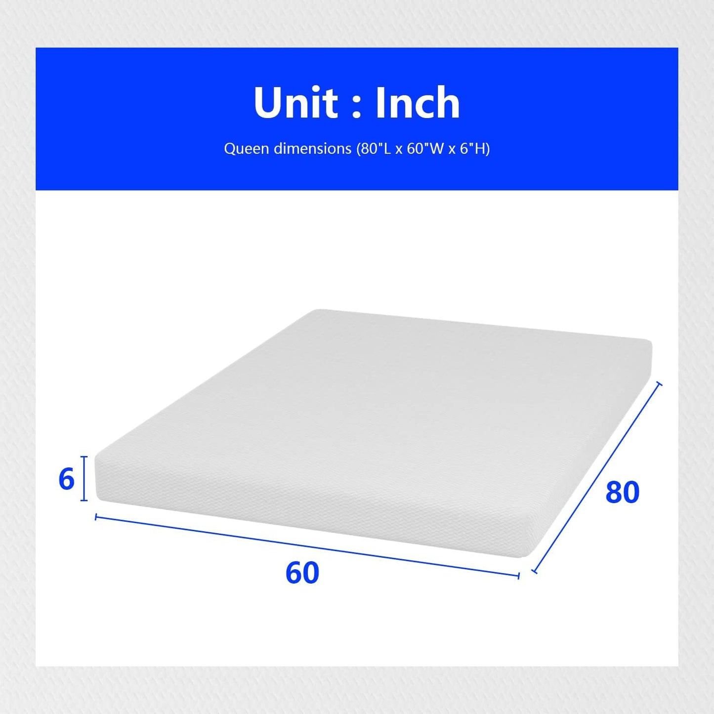 Twin 6 Inch Gel Memory Foam Mattress in a Box Medium Firm