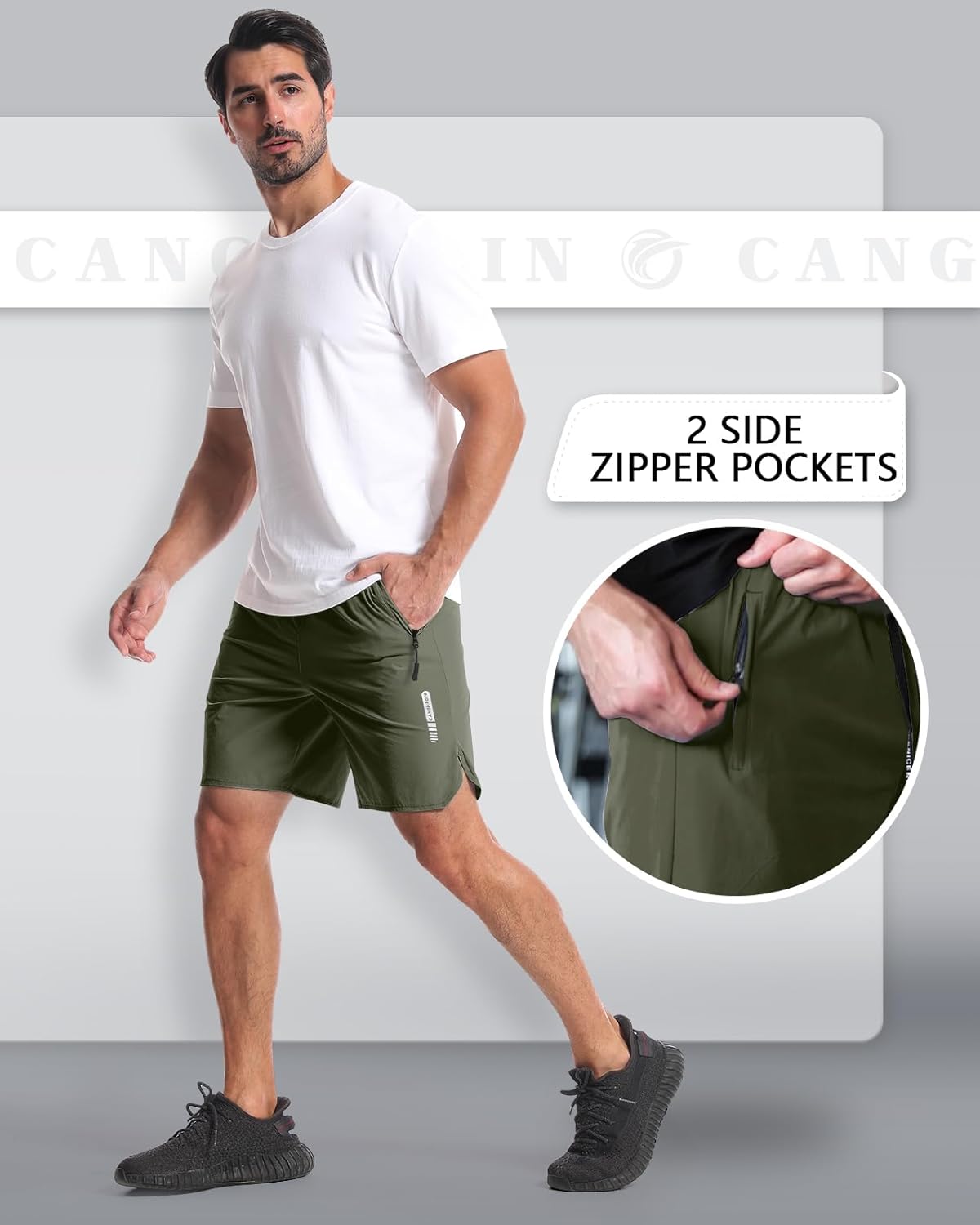 2 Pack Mens Workout Athletic Shorts 7 inch Inseam Quick Dry Hiking Shorts Men Lightweight Sports Gym Shorts Running