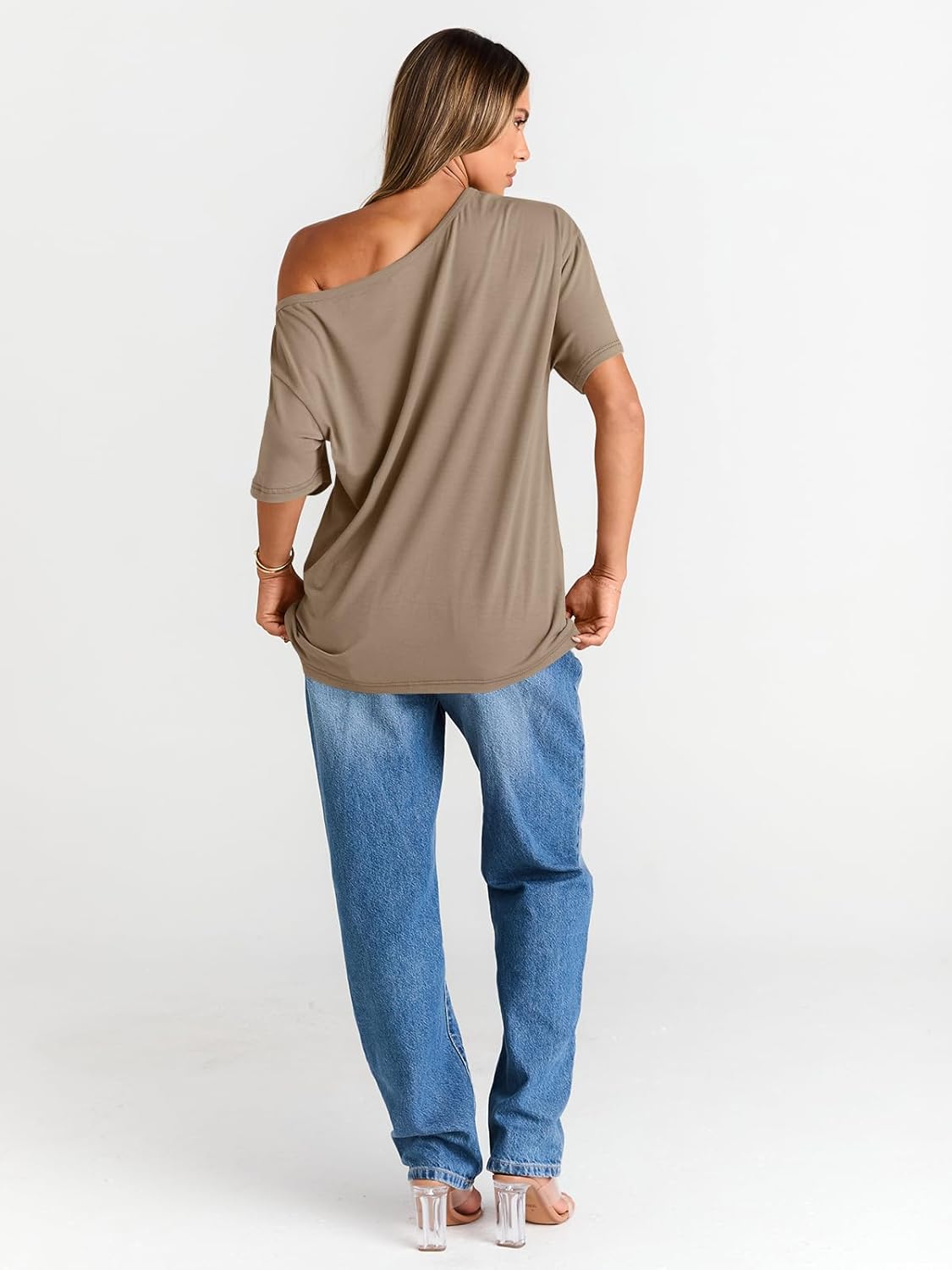 Womens Off The Shoulder Tops Oversized T-Shirts