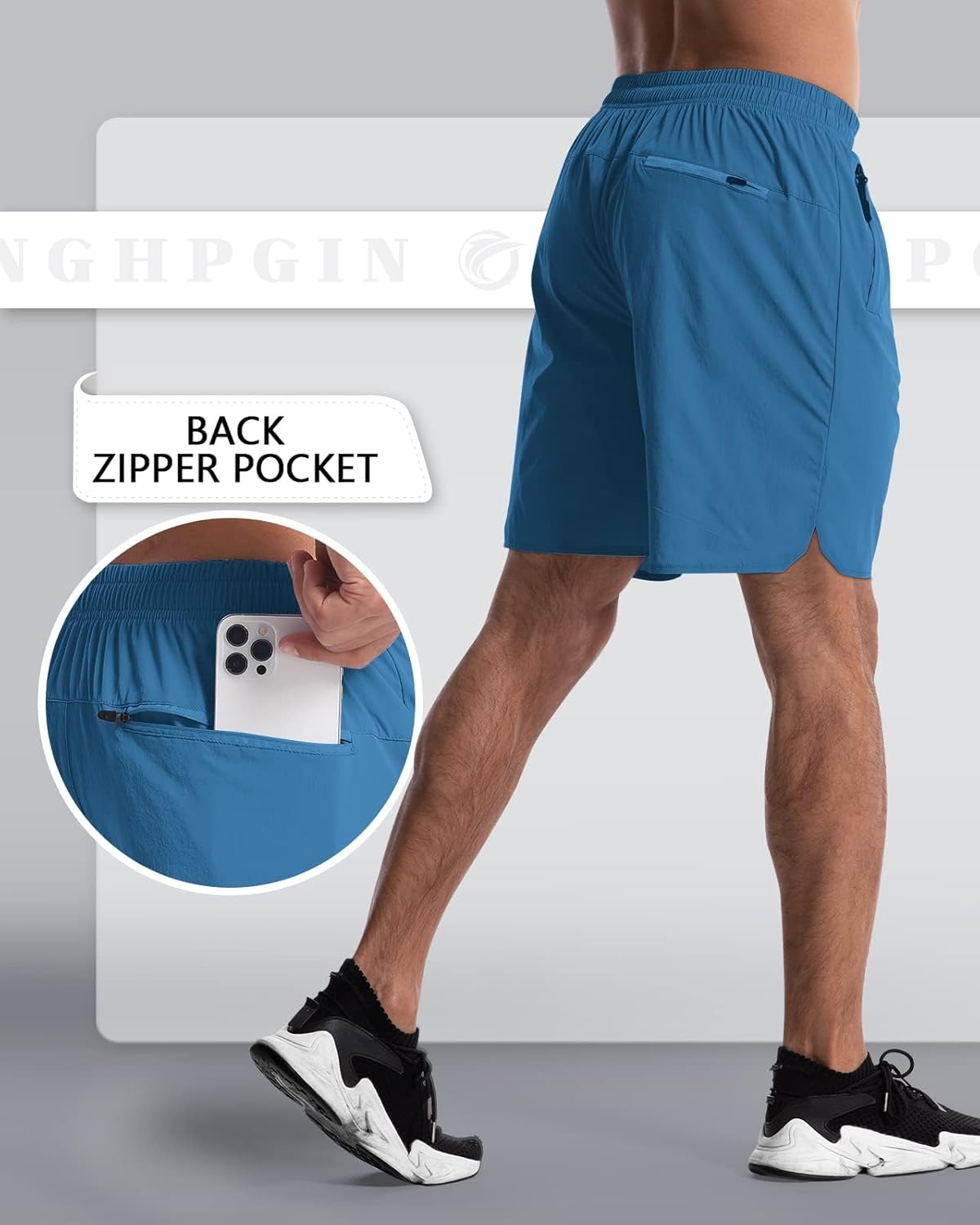 2 Pack Mens Workout Athletic Shorts 7 inch Inseam Quick Dry Hiking Shorts Men Lightweight Sports Gym Shorts Running