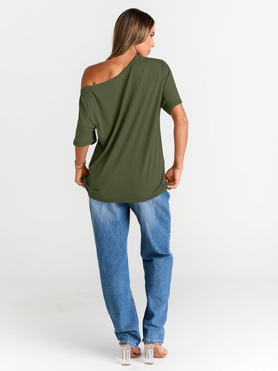 Womens Off The Shoulder Tops Oversized T-Shirts