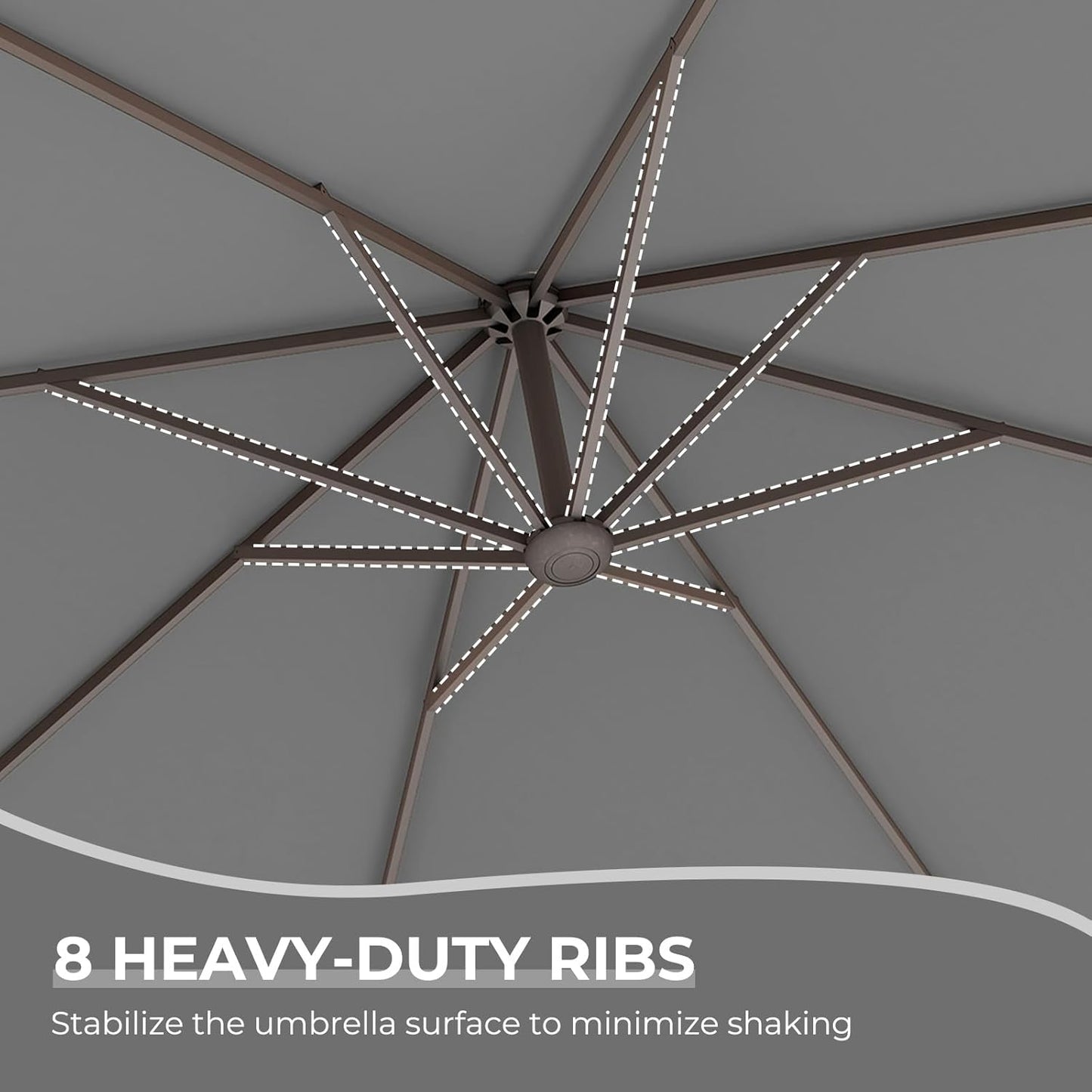12FT Outdoor Offset Cantilever Umbrella with Base Champagne