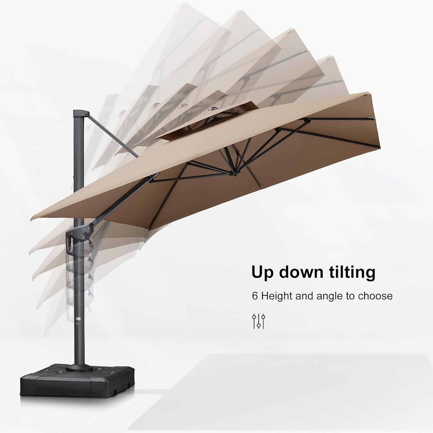 12ft Patio Umbrella with Base Large Outdoor Square Umbrella