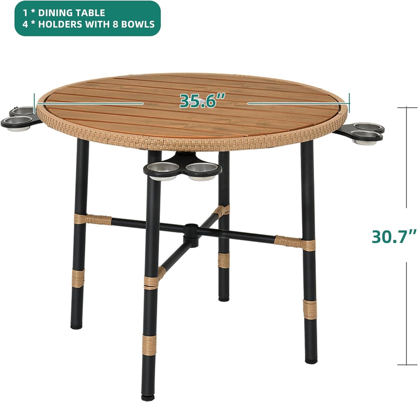 YITAHOME 5 Pieces Outdoor Patio Dining Table Chair Set