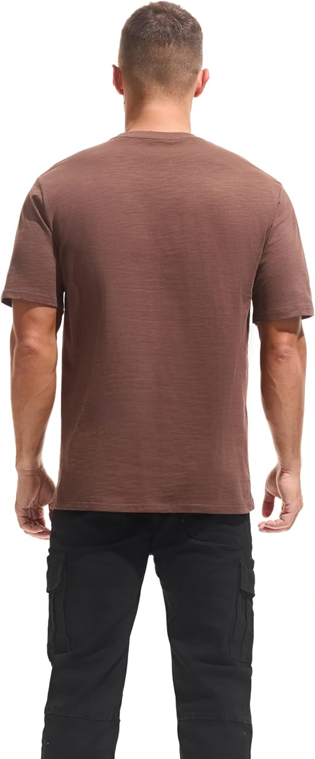 Cotton Loose Fit Thick T-Shirt Heavy Weight Crewneck Tees for Men