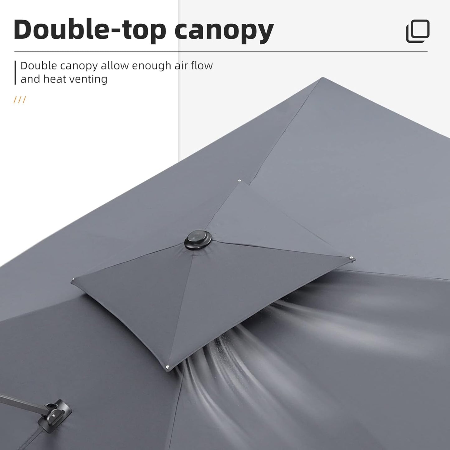 12ft Patio Umbrella with Base Large Outdoor Square Umbrella