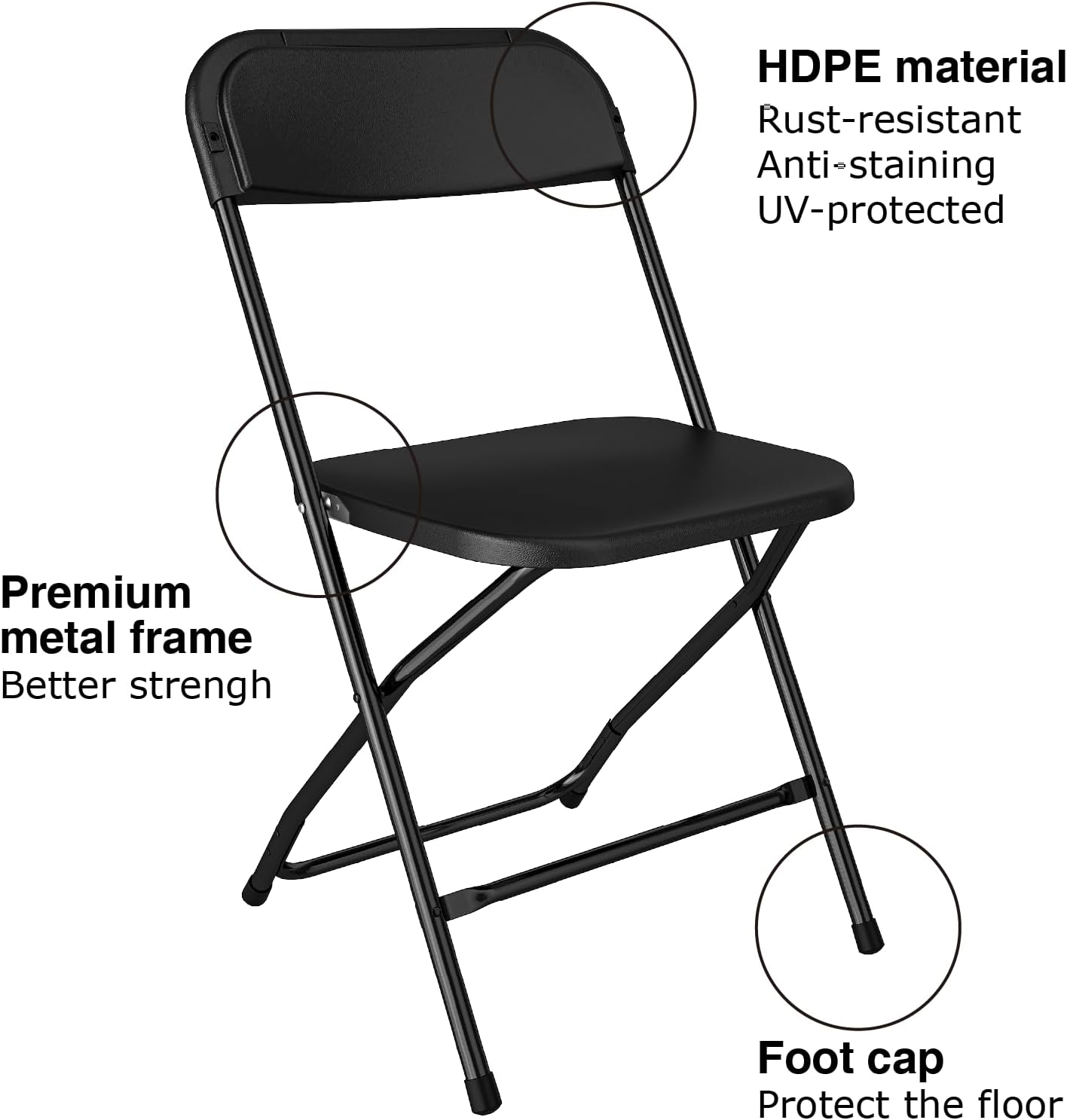 10 Pack White Folding Chairs Portable Party Chairs