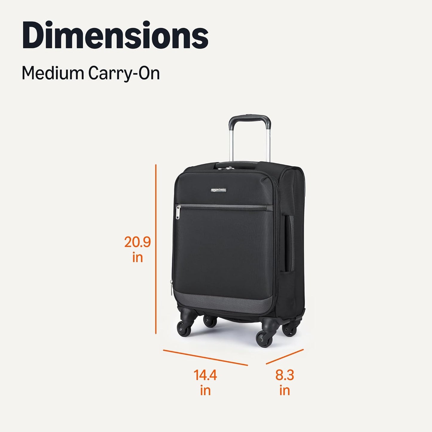 20" Luggage, Softside Suitcase With TSA Lock