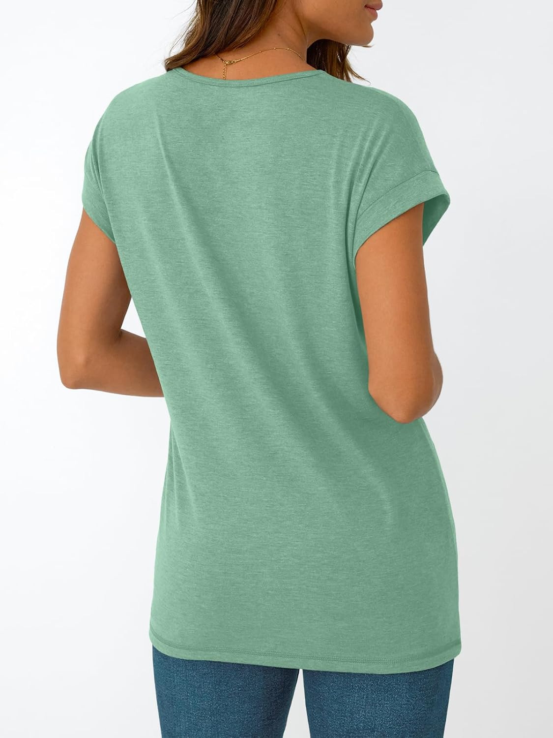 Womens Cap Short Sleeve T Shirts Summer Tops V Neck