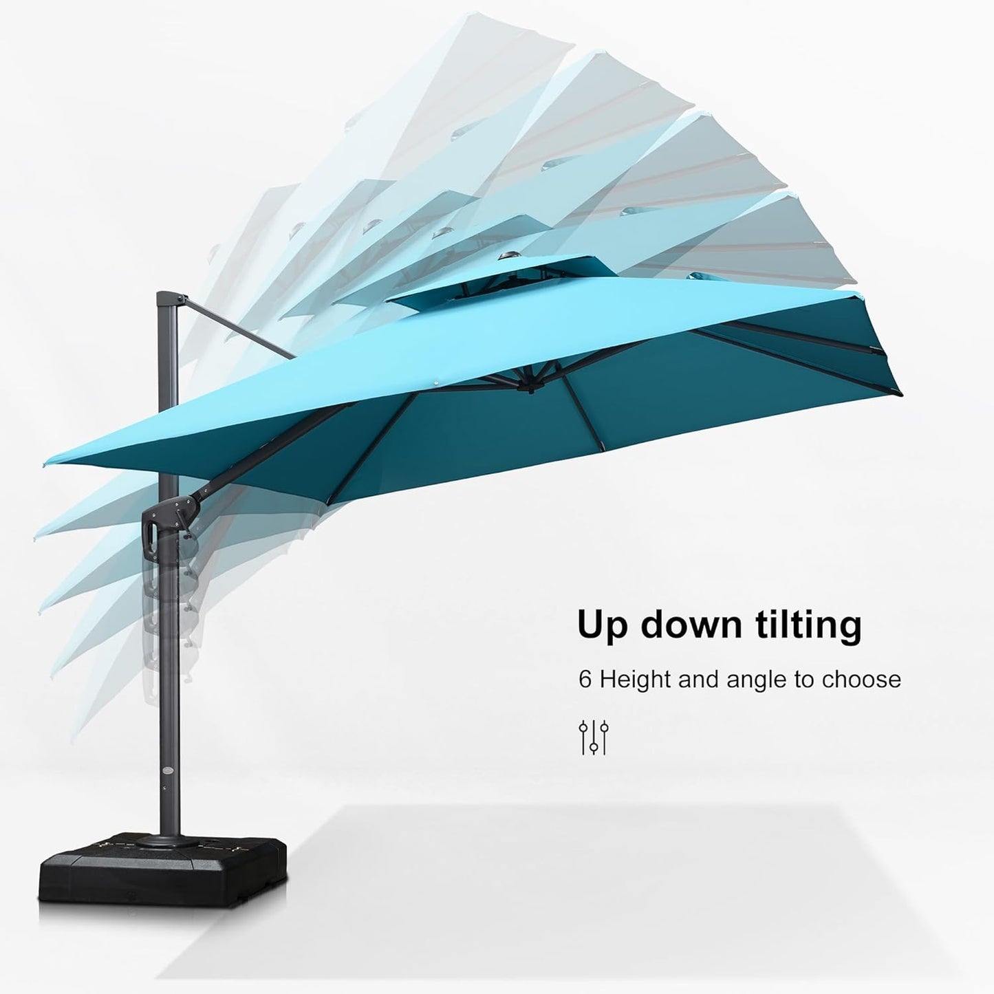 12ft Patio Umbrella with Base Large Outdoor Square Umbrella