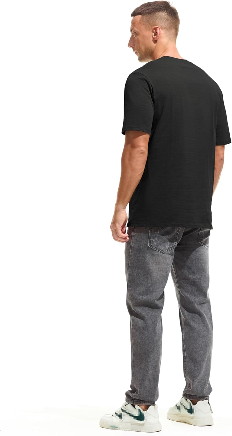 Cotton Loose Fit Thick T-Shirt Heavy Weight Crewneck Tees for Men