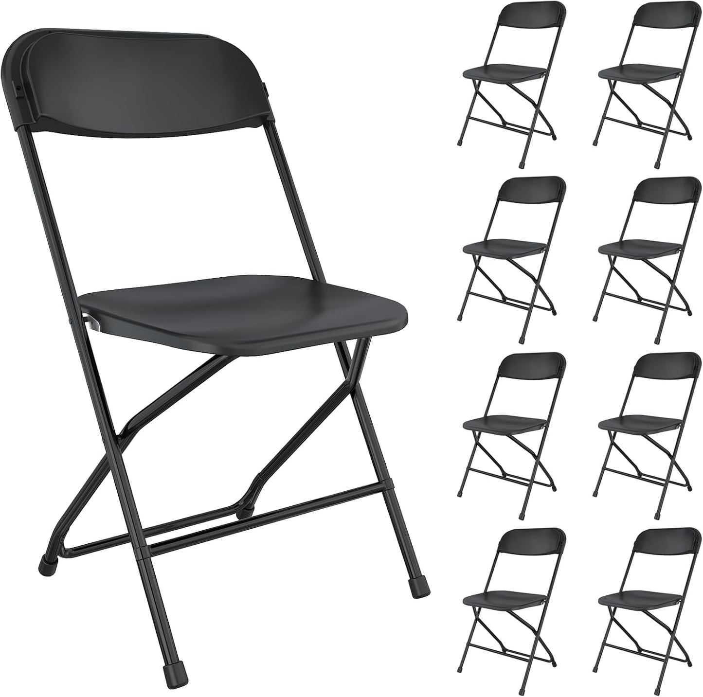 10 Pack White Folding Chairs Portable Party Chairs