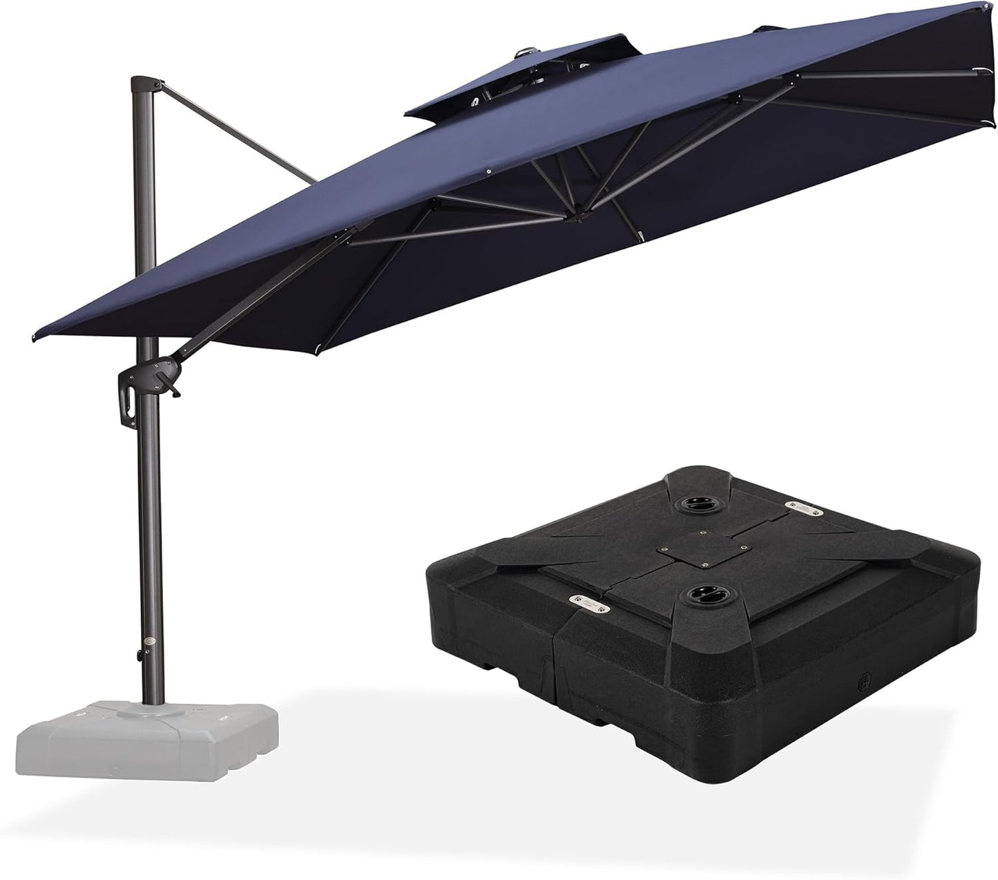 12ft Patio Umbrella with Base Large Outdoor Square Umbrella